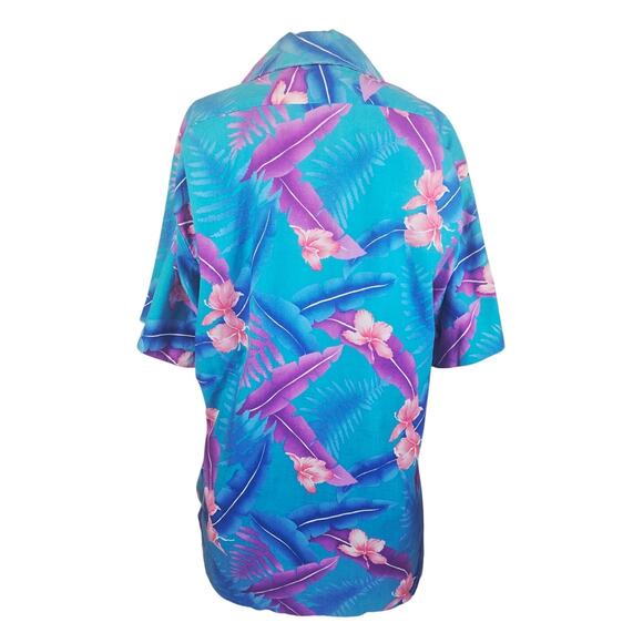 Hilo Hattie Hawiian Floral Leaf Women's Vacation Aloha Shirt XL - Picture 2 of 4